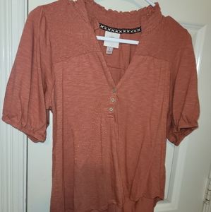 Burnt orange quater sleeve blouse